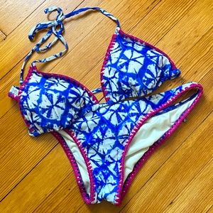 High cut tie dye bikini